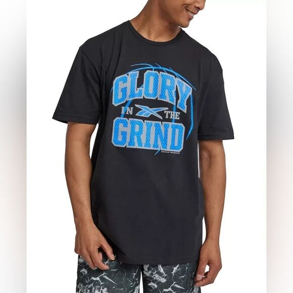 Reebok Black Tee with Blue Graphic - Picture 1 of 3